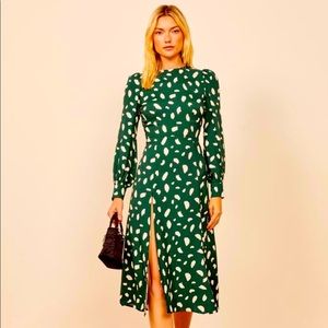 Green polka dot reformation dress